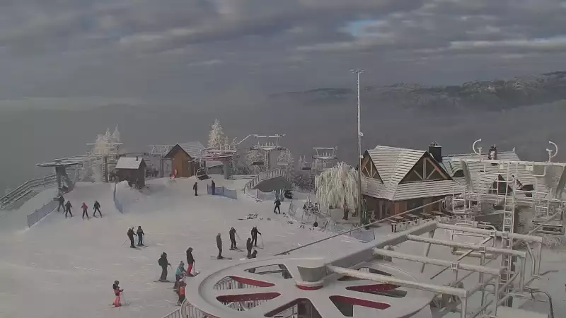 Kamera prezentuje panoramę gór z ośrodka narciarskiego Czorsztyn ski - Kluszkowce