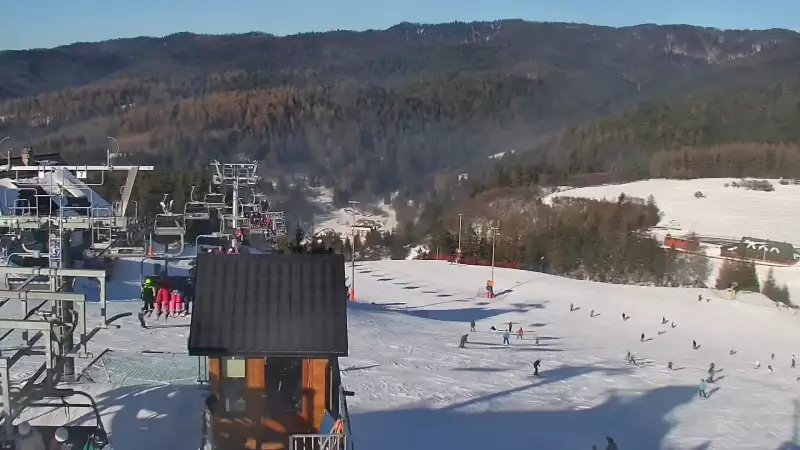 Kamera prezentuje panoramę gór z ośrodka narciarskiego Czorsztyn ski - Kluszkowce