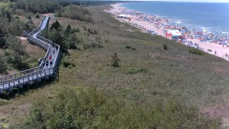 Widok z Kamery na plażę w Darłowie