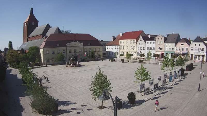 Kamera w Darłowie skierowana na Plac Kościuszki.