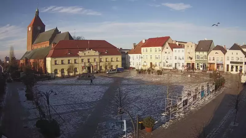 Kamera w Darłowie skierowana na Plac Kościuszki.