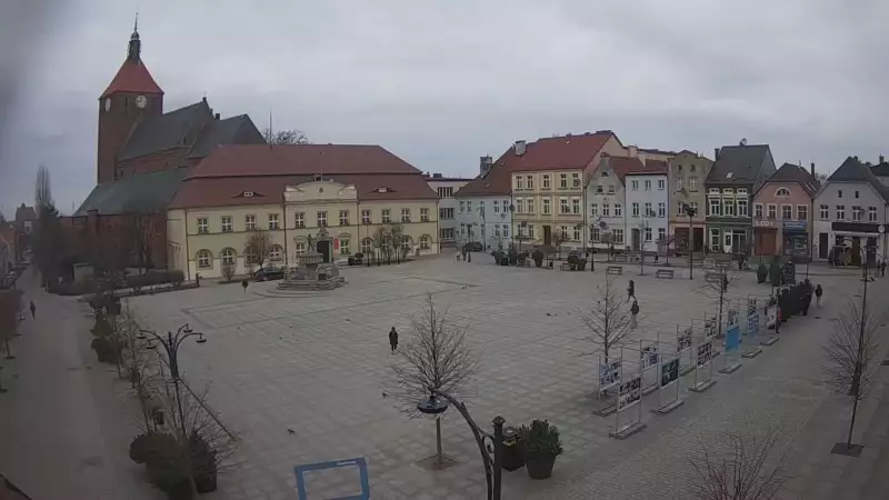 Kamera w Darłowie skierowana na Plac Kościuszki.