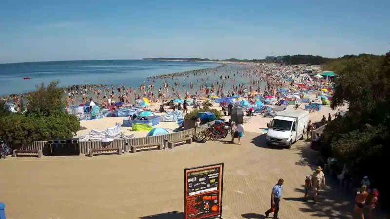 Widok na plażę wschodnią w Darłówku
