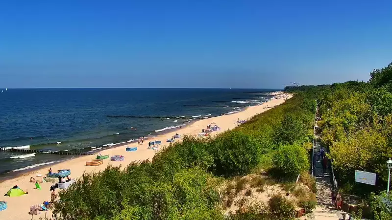 Plaża w Dziwnowie oglądaj w sezonie letnim.