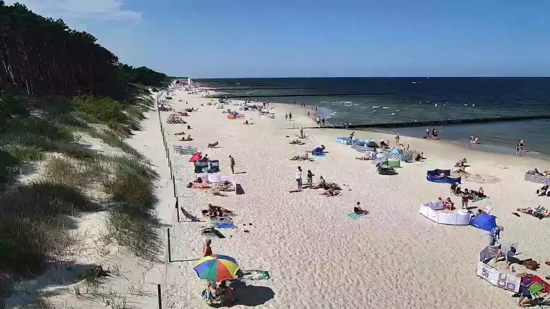 Wydmy w Dźwirzynie z kamery online.