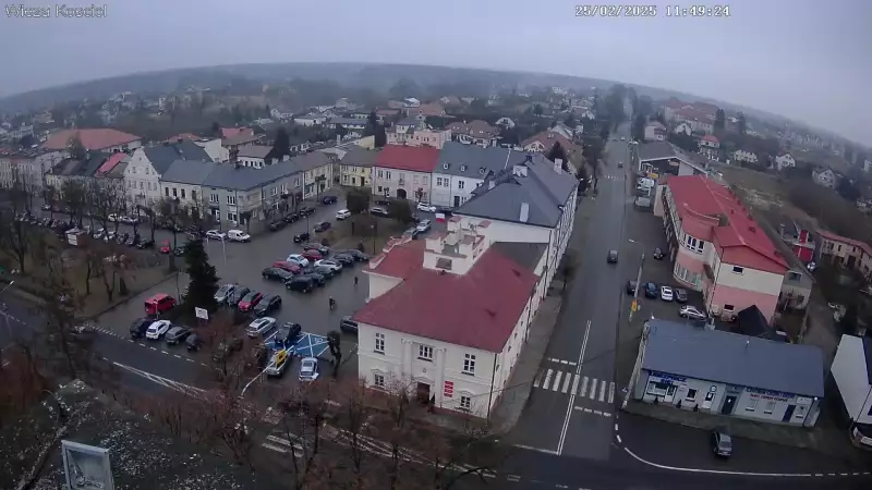 Widok na deptak w mieście Gąbin