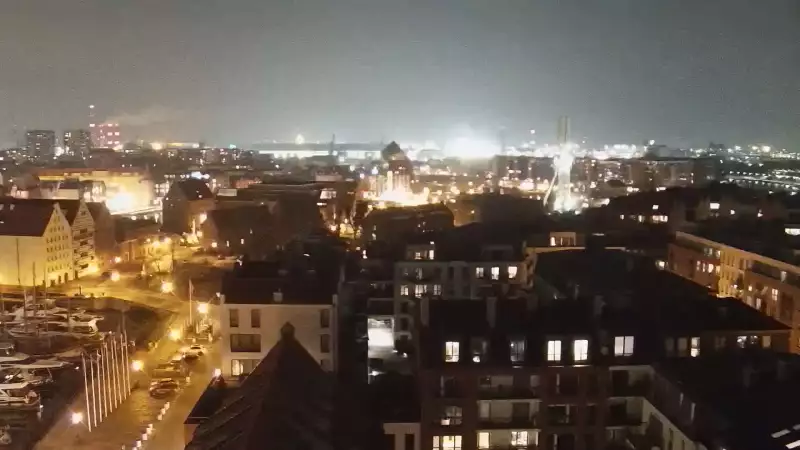 Gdańsk - widok z kamery na Starówkę od strony Motławy