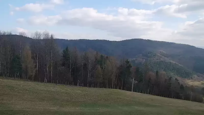 Widok na GÓRĘ ŻAR i kolej linowo-terenową PKL