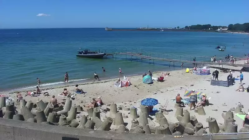 Kamera na bulwar helski plaże półwysep cypel na Helu.