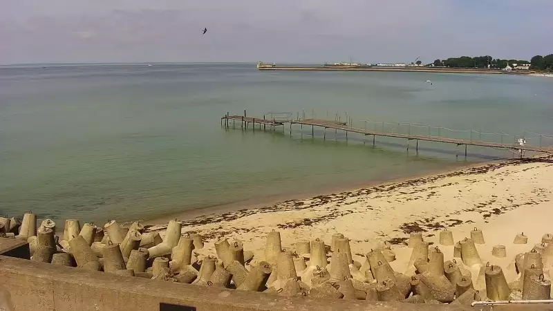 Kamera na bulwar helski plaże półwysep cypel na Helu.