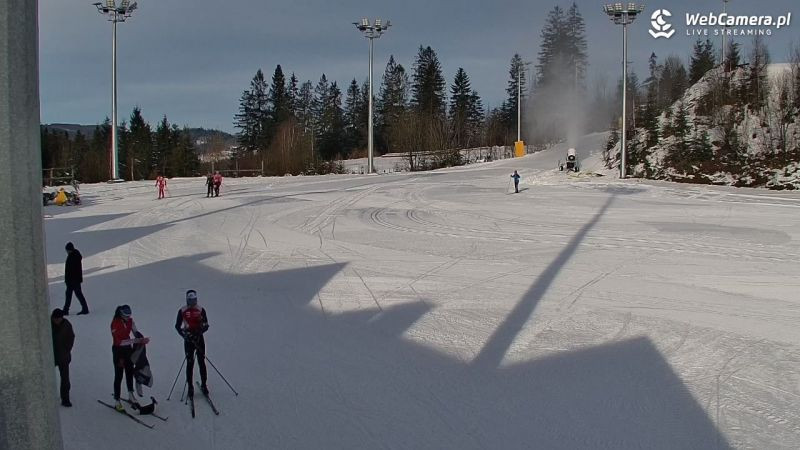 Kamera prezentuje ujęcie na fragment Tras Biegowych w Istebnej na Kubalonce.