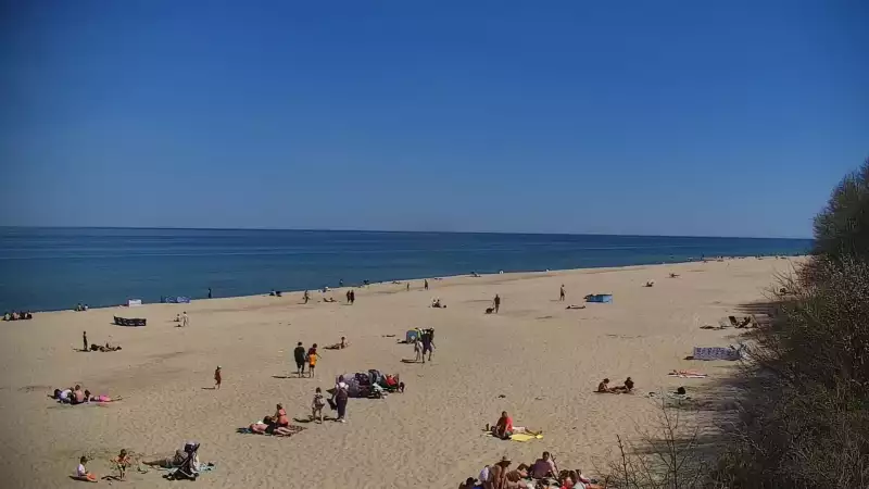 Widok z Kamery na plażę z kurortu Jastrzębia Góra