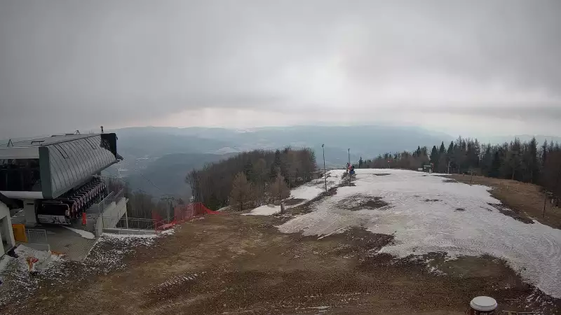 Jaworzyna Krynicka - widok z kamery na kolej Harnaś Express NOWOŚĆ