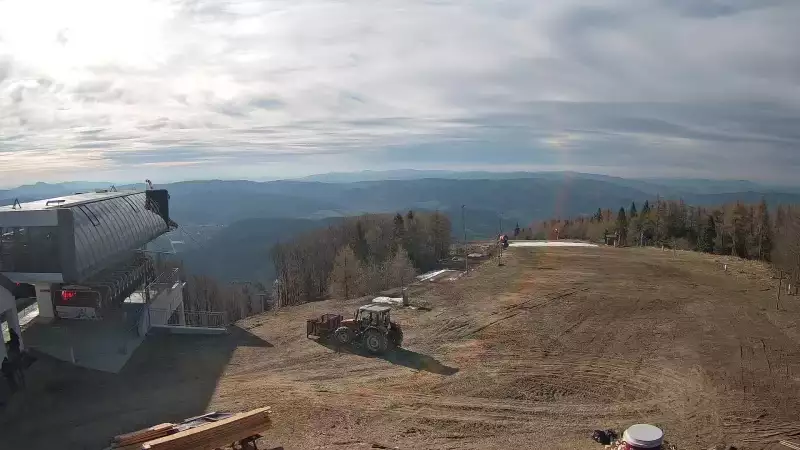 Jaworzyna Krynicka - widok z kamery na kolej Harnaś Express NOWOŚĆ