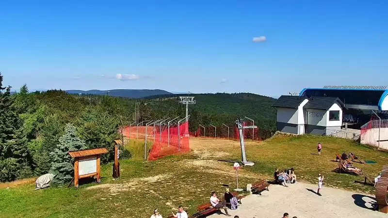 Widok na Tatry z obrotowej kamery na Jaworzynie Krynickiej