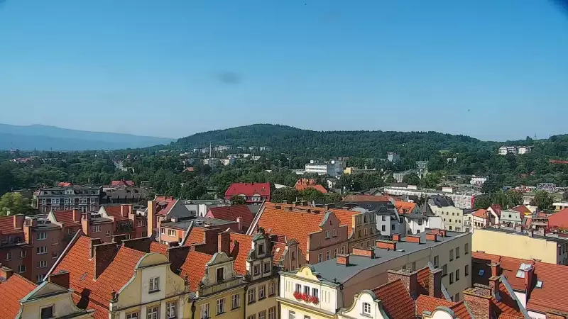 Widok z Kamery na panoramę miasta Jelenia Góra