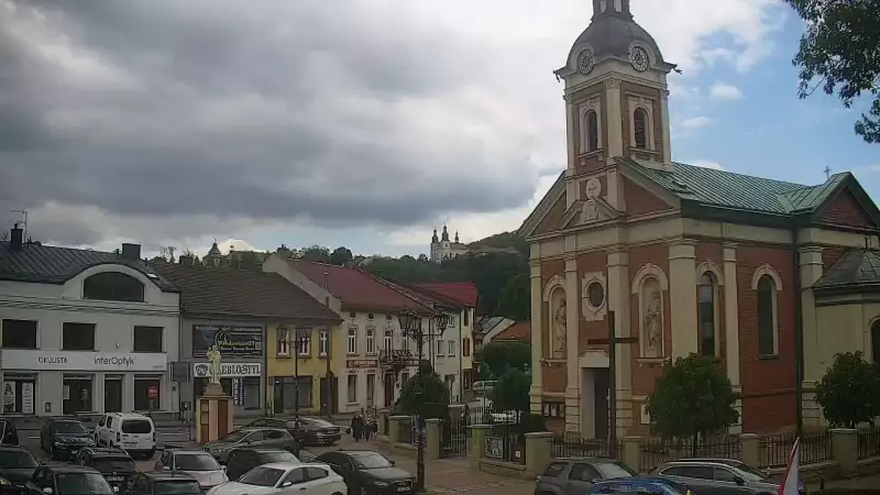 Ujęcie z kamery na Kalwarie Zebrzydowską założoną w pierwszej poł. XVII w.