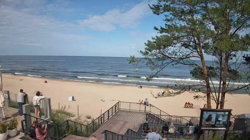 Widok z kamery na plażę w Stegnie to prawdziwa zachęta do wypoczynku.