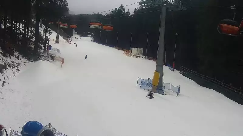 Widok z Kamery trasę narciarską w Karpacz Biały Jar.