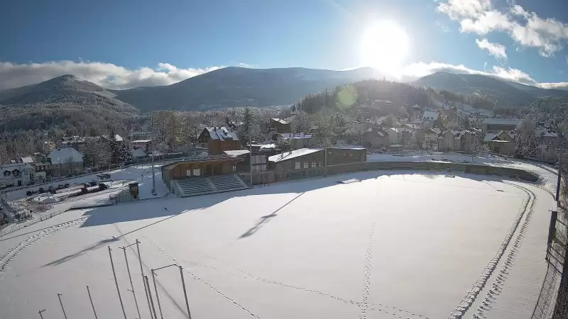 Widok z kamer na stadion Sportowy im. Ireny Szewińskiej