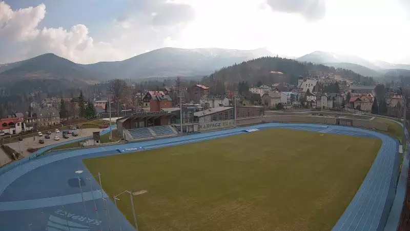 Widok z kamer na stadion Sportowy im. Ireny Szewińskiej