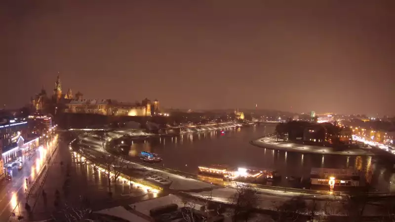 Zamek Królewski na wawelu oraz Wisła w oku kamery.