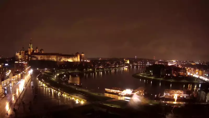 Zamek Królewski na wawelu oraz Wisła w oku kamery.