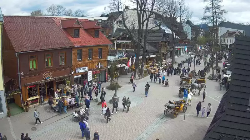 Kamera Zakopane na żywo widok na deptak
