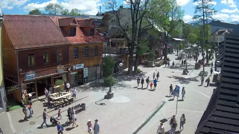 Kamera Zakopane na żywo widok na deptak