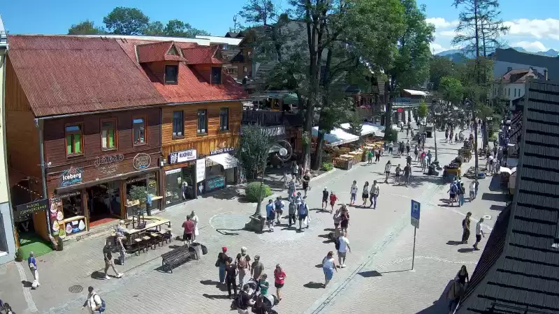 Kamera Zakopane na żywo widok na deptak