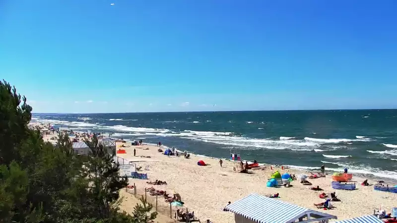 Krynica Morska widok na plażę i morze