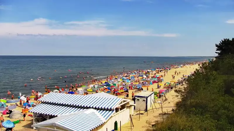 Krynica Morska widok na plażę i morze