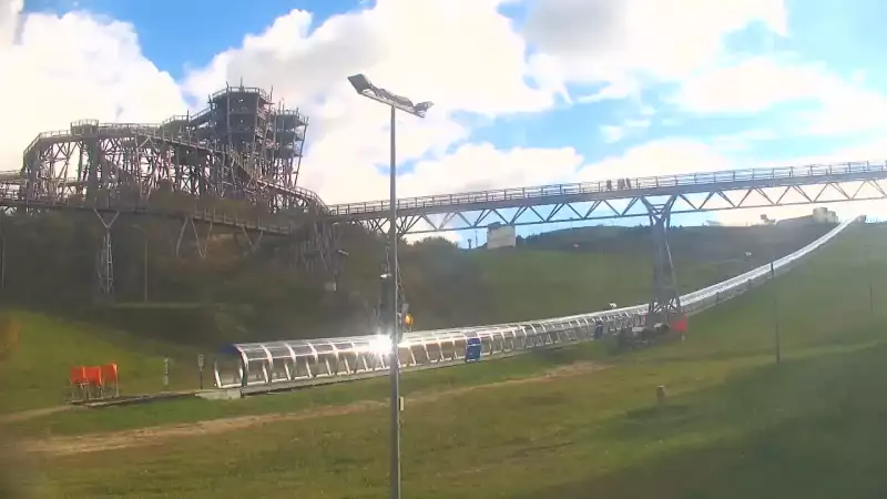 Widok na najdłuższy stok narciarski na Mazurach