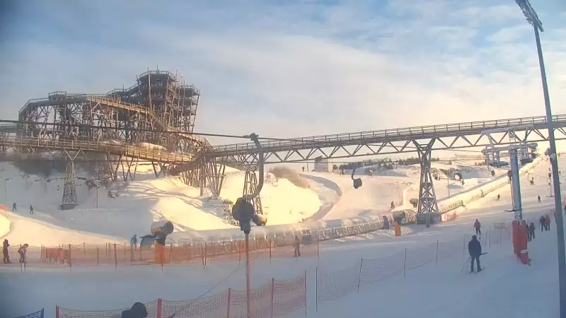 Widok na najdłuższy stok narciarski na Mazurach