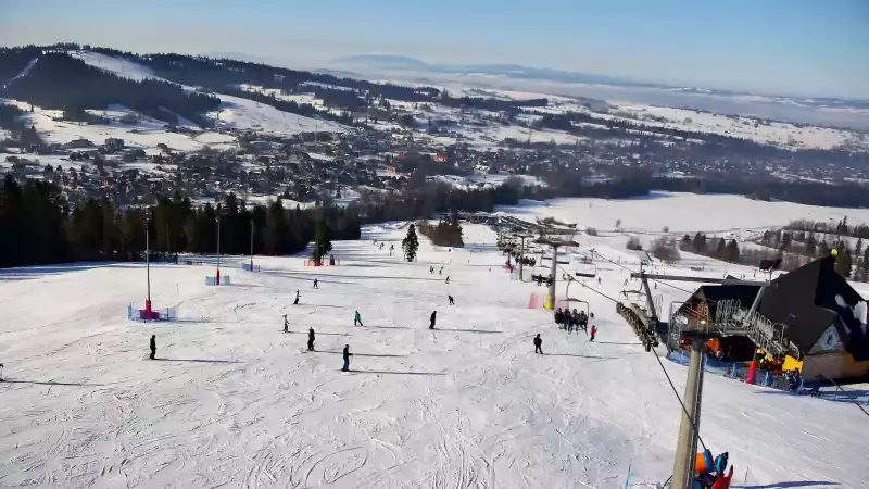 Widok panoramiczny na stok Grapa Litwinka Czarna Góra.