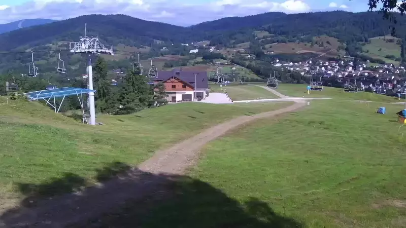 Obraz online z górnej stacji kompleksu Master-ski w Tyliczu