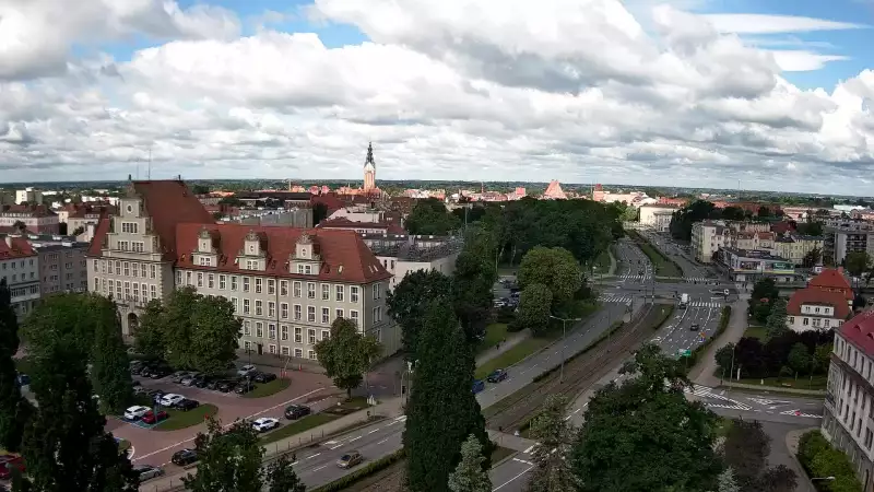 Widok na panoramę miasta w Elblągu