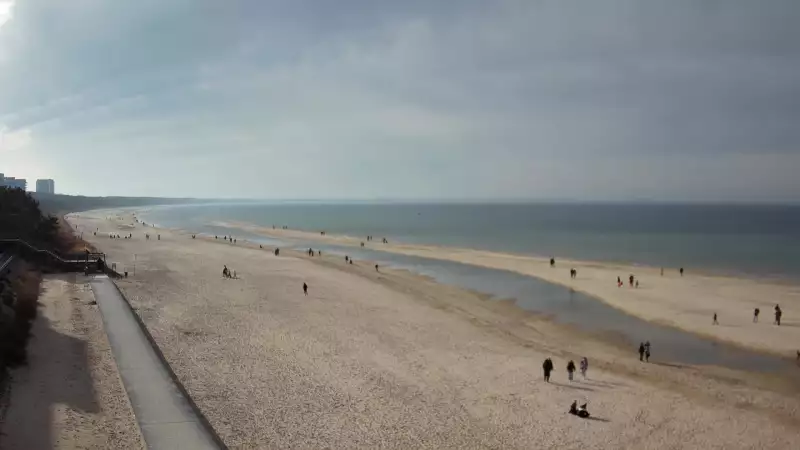 Międzyzdroje plaża zachód cudowny widok z kamery online.