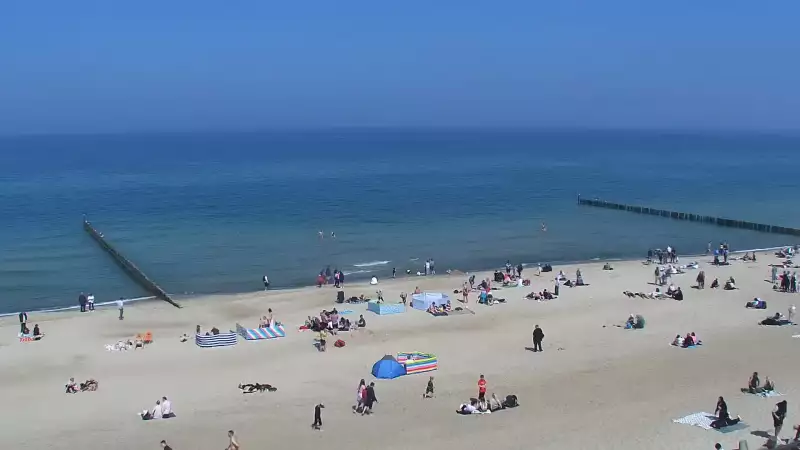 Kamera z widokiem na plażę i promenadę w Mielnie