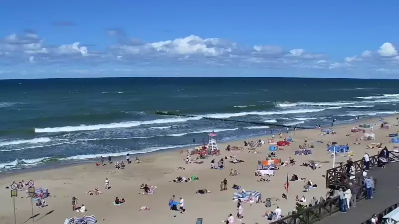 Kamera z widokiem na plażę i promenadę w Mielnie