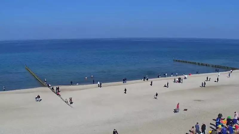 Kamera z widokiem na plażę i promenadę w Mielnie