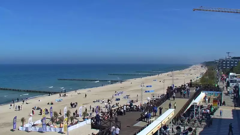 Kamera z widokiem na plażę i promenadę w Mielnie