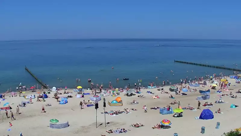 Kamera z widokiem na plażę i promenadę w Mielnie