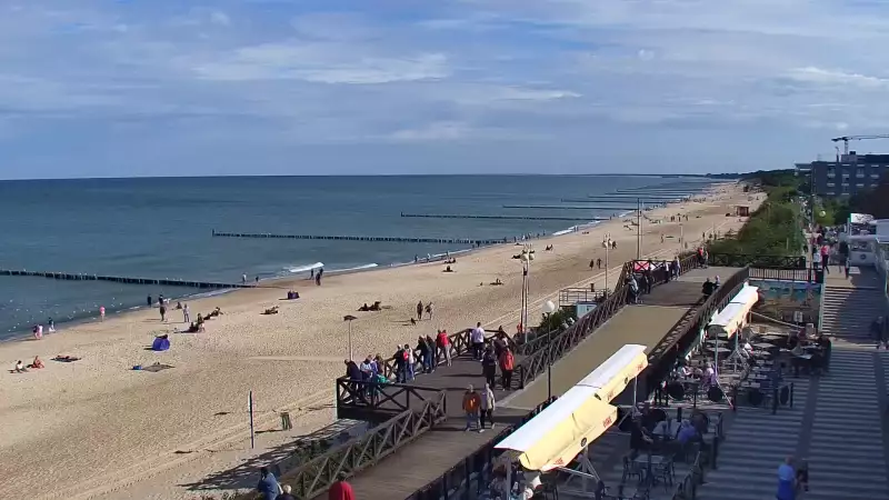 Kamera z widokiem na plażę i promenadę w Mielnie