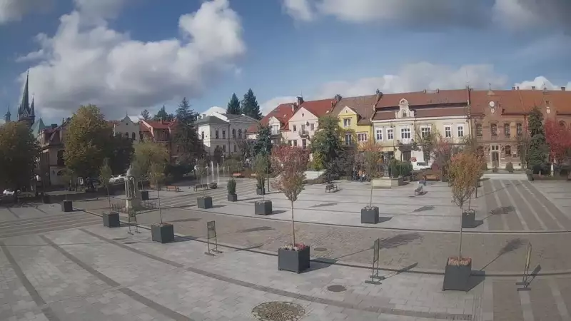 Widok z kamery na Myślenice – miasto powiatowe w woj. małopolskim.