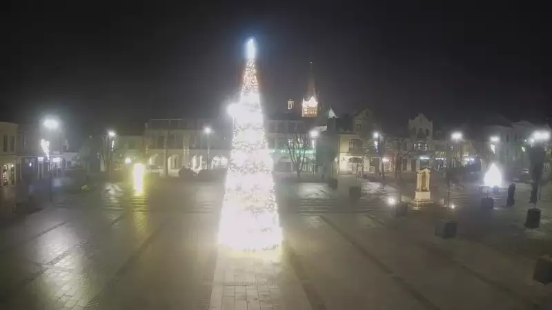 Widok z kamery na Myślenice – miasto powiatowe w woj. małopolskim.