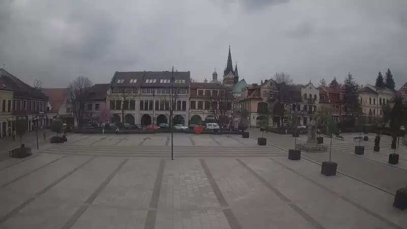 Widok z kamery na Myślenice – miasto powiatowe w woj. małopolskim.