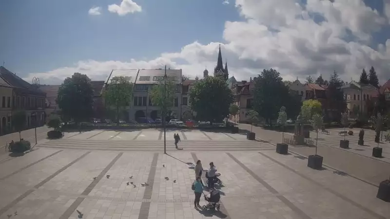 Widok z kamery na Myślenice – miasto powiatowe w woj. małopolskim.