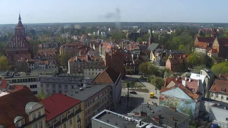 Kamera z panoramicznym widokiem na Olsztyn.