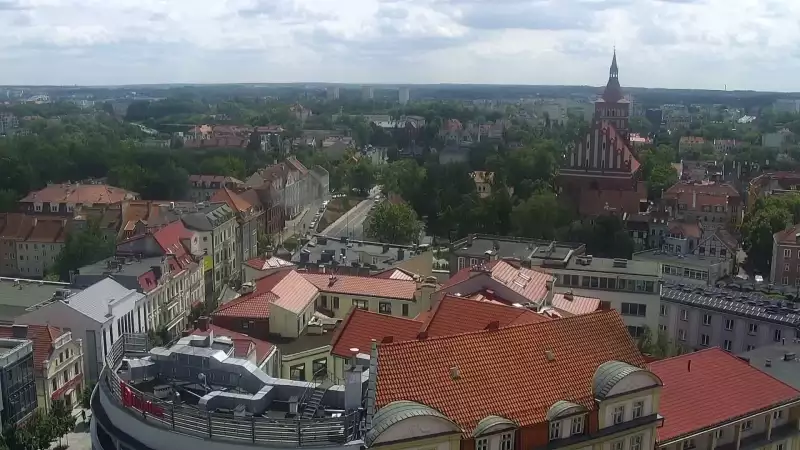 Kamera z panoramicznym widokiem na Olsztyn.